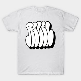 Graffiti Bubble Letters "Rebel" Shirt - white T-Shirt